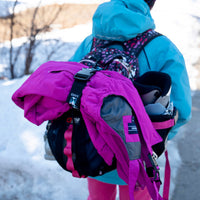 My Fave Jacket Strap holding Ski Pants on a Kids Backpack