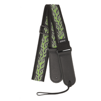 My Fave Guitar Strap in Green Flame