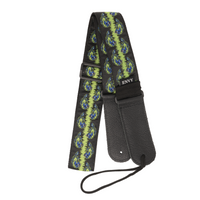 My Fave Guitar Strap in Green Flaming Skulls