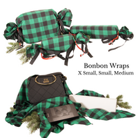 Set of 5 Bonbon Wraps - Green Buffalo Plaid
