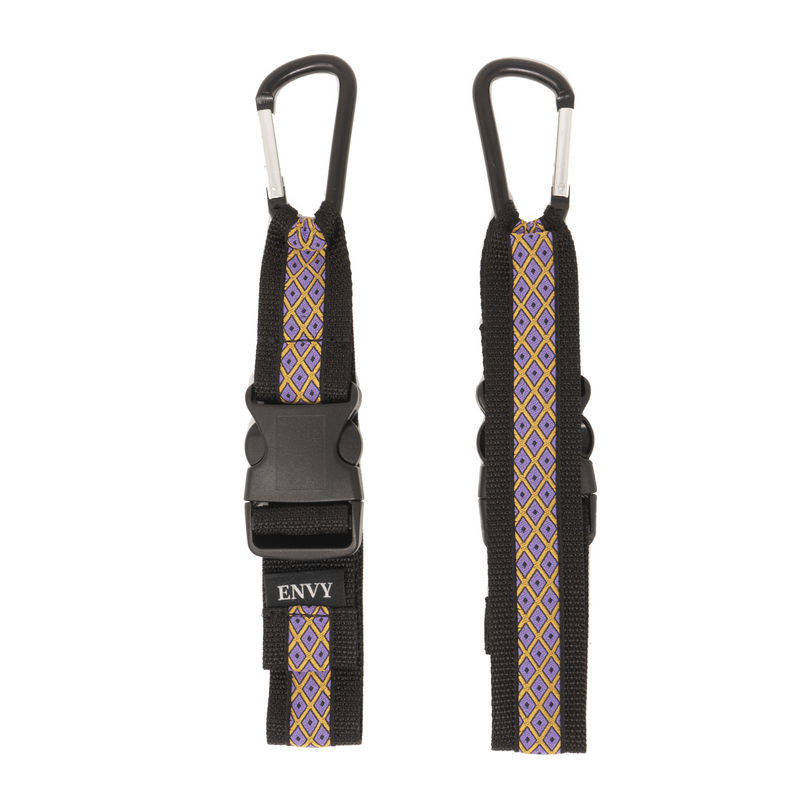 My Fave Jacket Strap in Purple & Tan Diamonds - Front & Back Image