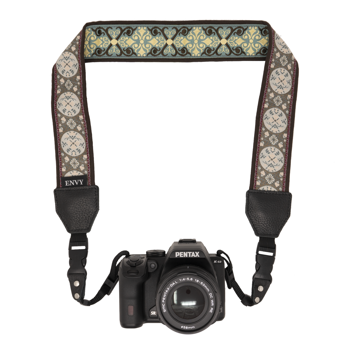 My Fave Camera Neck Strap - Reversible Camera Strap, Decorative Camera Strap - Pattern: At Peace, Color: Brown
