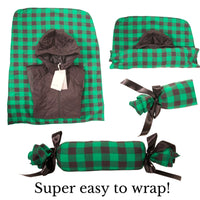 Set of 5 Bonbon Wraps - Green Buffalo Plaid